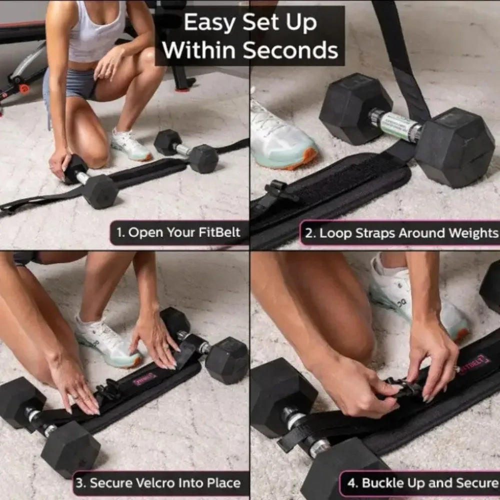 Hip Thrust Belt – Padded Glute Bridge Strap for Dumbbells & Kettlebells